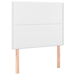 Acheter Maison Chic Tête de lit scandinave à LED,meuble de chambre Blanc 90x5x118/128 cm Similicuir -MN57573