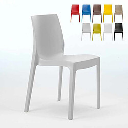 22 Chaises Rome Grand Soleil en polypropylène empilables pour bar et café, Couleur: Gris