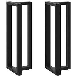 vidaXL Pieds de table de bar forme de T 2 pcs noir 40x35x(111-112) cm