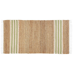 Beliani Tapis en jute 80 x 150 cm beige et vert olive MIRZA