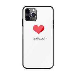 Wewoo Coque Rigide Pour iPhone 11 étui en verre coloré peint coeur rouge