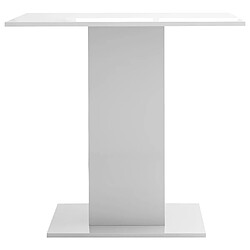 Avis vidaXL Table à manger blanc brillant 80x80x75 cm bois d'ingénierie