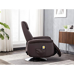 Avis Vente-Unique Fauteuil massant KOSTAS en simili - Marron