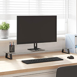 vidaXL Support de moniteur noir 100x20x8 cm verre trempé et métal