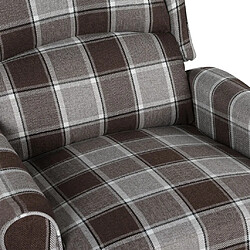 Maison Chic Fauteuil de massage inclinable,Fauteuil luxe de relaxation Marron Tissu -MN82822 pas cher