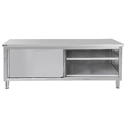 Table de travail Inox 600 avec portes coulissantes 1200 mm - Casselin