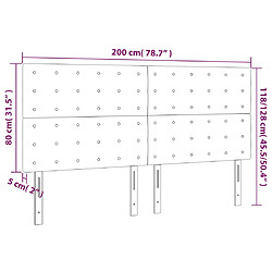 vidaXL Tête de lit à LED Vert foncé 200x5x118/128 cm Velours pas cher