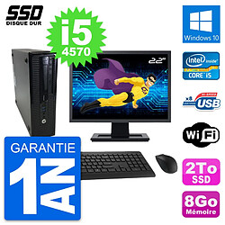 PC HP ProDesk 400 G1 SFF Ecran 22" Intel i5-4570 RAM 8Go SSD 2To Windows 10 Wifi - Occasion