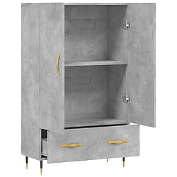 Acheter vidaXL Buffet haut gris béton 69,5x31x115 cm bois d'ingénierie