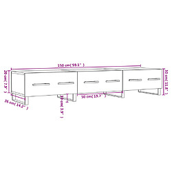 vidaXL Meuble TV gris béton 150x36x30 cm bois d'ingénierie pas cher