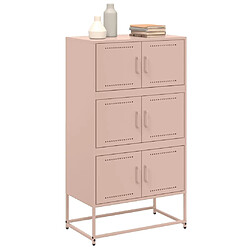 Avis vidaXL Buffet rose 68,5x38,5x123,5 cm acier