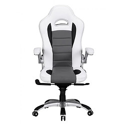 Mes Fauteuil gamer 55x65x120/126 cm en PU blanc et gris