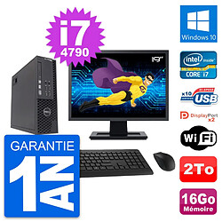 PC Dell T1700 SFF Ecran 19" Intel i7-4790 RAM 16Go Disque 2To Windows 10 Wifi - Occasion