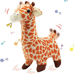 Girafe De Marche Interactive Électronique Peluche Jouet Jirafa Avec Des Sons Et Des Mouvements Animé Secouant La Queue Cadeau Pour Les Tout-Petits Anniversaire, Marron, 9' feng