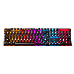 General Clavier de jeu mécanique, 87 touches, IP32 résistant à l'eau et à la poussière, arc-en-ciel LED rétroéclairé filaire avec interrupteurs anti-poussière, clavier ultra-compact touches complètes, pour PC Windows(noir)