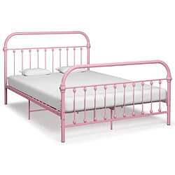 vidaXL Cadre de lit sans matelas rose métal 140x200 cm