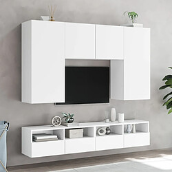 Avis vidaXL Meubles TV muraux 2 pcs blanc 100x30x30 cm bois d'ingénierie