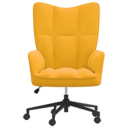 Maison Chic Chaise de relaxation | Fauteuil relax Jaune moutarde Velours -GKD14454