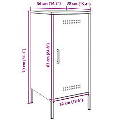 vidaXL Buffets 2 pcs blanc 36x39x79 cm acier pas cher