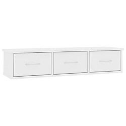 vidaXL Étagère murale avec tiroirs Blanc 88x26x18,5 cm bois ingénierie