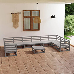 Maison Chic Ensemble de salle à manger de jardin 11 pcs,Table et chaises d'extérieur bois de pin massif -GKD384282