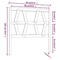 vidaXL Tête de lit Noir 96x4x100 cm Bois massif de pin pas cher
