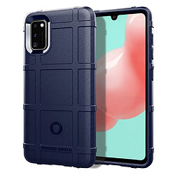 Coque en TPU peau de grille carrée robuste antichoc bleu foncé pour votre Samsung Galaxy A41 (Global Version)