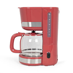 Livoo Cafetière Electrique 1000W 15 tasses-Classique inox ROUGE haute qualité