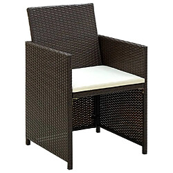 Acheter Maison Chic Salon de jardin 4 pcs + coussins - Mobilier/Meubles de jardin - Table et chaises d'extérieur Résine tressée Marron -MN69157