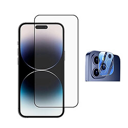 Kit De Film Pour Caméra Arrière + Verre Trempé De Qualité Supérieure À Couverture Complète Phonecare Compatible avec Apple iPhone 16 Pro - Transparent/Noir