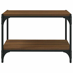 Maison Chic Meuble TV scandinave - Banc TV pour salon Chêne marron 60x33x41 cm Bois d'ingénierie et acier -MN16080 pas cher