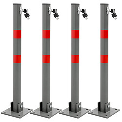 Ecd Germany 4x Barrière de parking rabattable poteau de stationnement borne de poste 68 cm