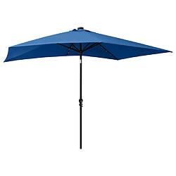 Avis Helloshop26 Parasol avec led et mât en acier 2 x 3 m bleu azuré 02_0008067