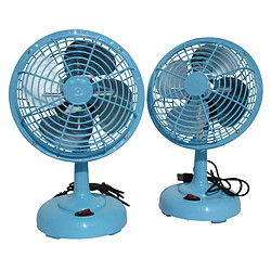 Mini Ventilateur de bureau USB Bleu Paquet de 2 (Petit Bureau Rotatif Portable)