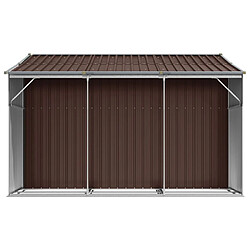 Acheter Helloshop26 Abri de jardin cabane cabanon maison de stockage remise extérieur hangar outils robuste 277 x 279 x 179 cm acier galvanisé marron 02_0022284