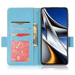 Etui en PU texture litchi, fermeture magnétique avec support, bleu clair pour votre Xiaomi Poco X4 Pro 5G