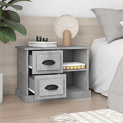 Avis Maison Chic Table de chevet Table de Nuit Meuble de Rangement gris béton 60x35,5x45 cm