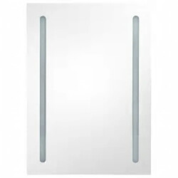 Avis vidaXL Armoire de salle de bain à miroir LED gris brillant 50x13x70 cm