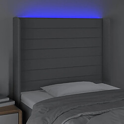 Acheter Maison Chic Tête de lit scandinave à LED,meuble de chambre Gris clair 93x16x118/128 cm Tissu -MN75870