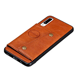 Avis Wewoo Coque Rigide Pour Galaxy A70s Etui de protection magnétique antichoc en PU + TPU avec fentes cartes Marron