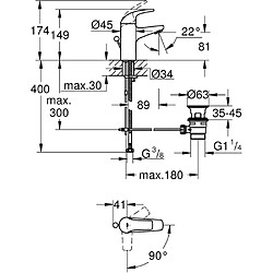 Avis GROHE Mitigeur Start Curve taille S Chromé