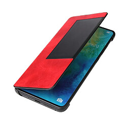 Avis Wewoo Housse Coque Etui en cuir Fierre Shann pour Crazy Horse Textureétui horizontal PU Huawei Mate 20avec fonction Smart View Window et de réveil veille rouge