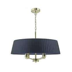 Luminaire Center Suspension Cristin laiton satiné et bleu satiné 4 ampoules