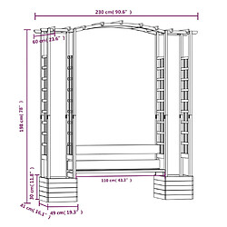 vidaXL Pergola de jardin avec banc et jardinières Bois de pin imprégné pas cher