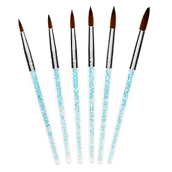 6 Pcs Brosse de Nail Art Ongle Crystal Forme en Queue de Sirène Pinceaux à Ongles Stylos Dotting Tools Doubles Pour Nail Art