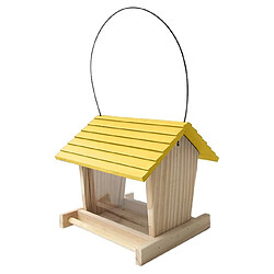 Universal Éleveur d'oiseaux Décoration de cour en bois Distributeur d'aliments pour oiseaux sauvages Maison d'oiseaux en bois avec toit Décoration de cour familiale