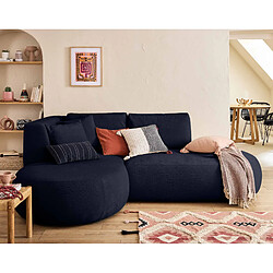 Lisa Design Santorini - canapé modulable d'angle gauche + pouf - 4 places - en tissu texturé