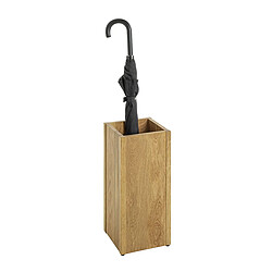 Avis Pegane Porte parapluies en bois massif coloris chêne -longueur 20 x profondeur 20 x hauteur 45 cm