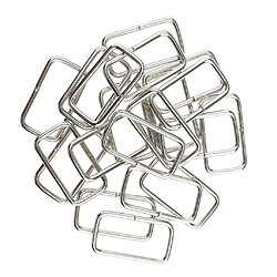 Avis 20 Pièces En Métal Connecteur à Boucle Carrée Pour Bricolage Sac Artisanat 32x16x2.8mm Argent