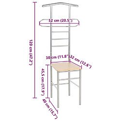 vidaXL Chaise valet de nuit lot de 2 métal pas cher